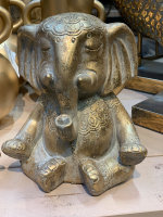 Schöner indischer Elefant Gold Steinguss verschiedene Größen Home und Garten