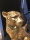 XL Edel Leopard Figur Skulptur Sitzend Poly Gold 49 cm Kersten BV