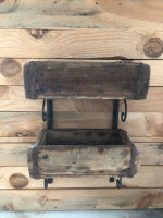 Holz Regal Wandregal Hängeregal Ziegelform Holzbox Ablage Antik designe H46,5 cm