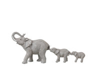 J-Line Elefanten Familie Reihe 3 Poly Figuren Grau L57 cm