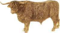 Schöne Rind Büffel Figur Sklulptur Poly in Farbe Gold L35 cm