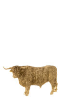 Schöne Rind Büffel Figur Sklulptur Poly in Farbe Gold L35 cm