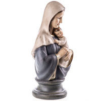 Heilige Madonna mit Kind handbemalte Polyresinfigur H39 cm