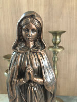 Heilige Madonna handbemalte Gold Antik Polyresinfigur H39,5 cm