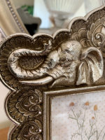 Schöner Bilderrahmen Elefanten Fotorahmen Rechteckig 10 x15  Landhaus Silber 033