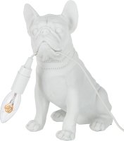 J-Line Lampe Hund Bulldogge Poly Farbe weiss 25x15x29cm