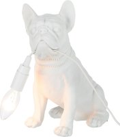 J-Line Lampe Hund Bulldogge Poly Farbe weiss 25x15x29cm