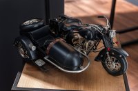 J-Line Motorrad mit Beiwagen Retro DekorationSchwarz Metall Blech