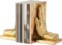 Edel schöne Moderne Bücherstütze Hände im Set in Goldfarbig