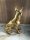 Figur Hund Bulldogge Goldfarbig Dekoobject Hound Gold H 32 cm