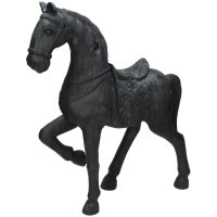 Kersten BV Pferd Figur Skulptur Dekoobject Schwarz 49x13x45cm