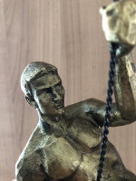Kletternder Climber Mann Wandkunst Figur Skulptur Antik Gold Dekor