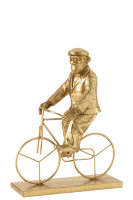 J-Line Edel AFFE Fahrrad Figur Skulptur Poly Gold L26xB14xH34 cm