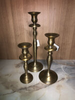 Im Set 37 und 26 und  22 cm  Kerzenhalter Stabkerze Aluminium Rav  Gold