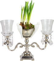 Leuchter Alu 3er H25 cm silber Antik  Krömer Kerzenleuchter H25cm