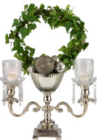 Leuchter Alu 3er H25 cm silber Antik  Krömer Kerzenleuchter H25cm