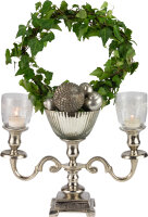 Leuchter Alu 3er H25 cm silber Antik  Krömer Kerzenleuchter H25cm