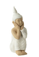 J-Line Figur Skulptur Buddha Sitzend Weiß Beige H61 cm