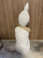 J-Line Figur Skulptur Buddha Sitzend Weiß Beige H61 cm