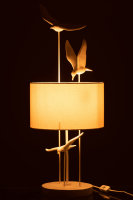 J-Line Schöne Tischlampe Vögel Poly Weiß Beige Höhe 79 cm