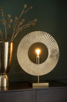 J-Line Tisch Lampe Kreis Gerippt Metall Gold Höhe 50 cm