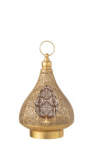 Jolipa Teelichthalter Auf Fuß Oriental Metall/Glas Gold H32 cm