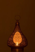 Jolipa Teelichthalter Auf Fuß Oriental Metall/Glas Gold H32 cm