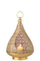 Jolipa Teelichthalter Auf Fuß Oriental Metall/Glas Gold Large H38 cm