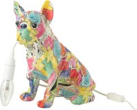 J-Line LampeHund Mops Figur Bulldog Pop-Art Poly...
