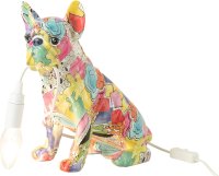 J-Line LampeHund Mops Figur Bulldog Pop-Art Poly Höhe 29 cm