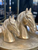 Pferde Kopf Horse Figur Skulptur  Landhaus Styl Gold...