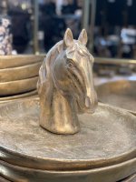 Pferde Kopf Horse Figur Skulptur  Landhaus Styl Gold  H24/18 cm Home & Garten