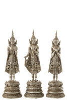 J-Line Buddha Stehend Poly Silber 3 er  SET Antik Silber...