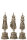 J-Line Buddha Stehend Poly Silber 3 er  SET Antik Silber Designe je H 43 cm