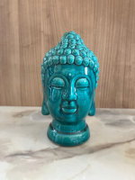 Deko Buddha Kopf H 21,5 cm Keramik  Blau Türkis...