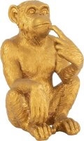 J-Line XL Affe Figur n AAP DENKEND RESINE Gold H57 cm