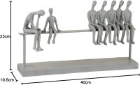 J-Line 7 Menschen SITZEND AUF Bank Poly grau Modern