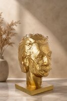 J-Line Dekorative Büste Albert Einstein Goldfarben Polyresin H 25,5 cm
