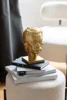J-Line Dekorative Büste Albert Einstein Goldfarben Polyresin H 25,5 cm