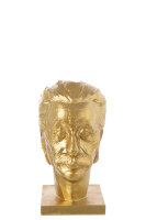 J-Line Dekorative Büste Albert Einstein Goldfarben Polyresin H 25,5 cm