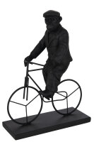 J-Line Figur AFFE Fahrrad - Polyresin - Schwarz - Groß