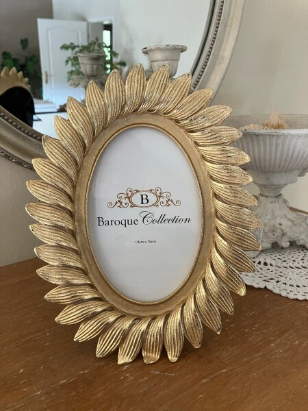 Bilderrahmen 10x15 cm Fotorahmen Blätter Rahmen Antik Gold Antik 811