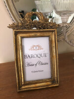 Edel Goldiger Bilderrahmen Foto Rahmen  Schleife Barock 10x15  Gold Antik 344
