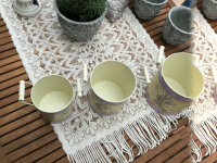 3 er Set Nostalgie Blumentopf rund Landhaus Shabby Chic Blech M2