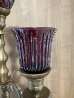 Kerzenglas Glasaufsatz Stella Rot KRÖMER Windlichtaufsatz für Kerzenständer