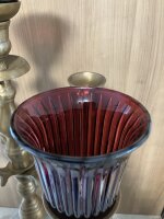 Kerzenglas Glasaufsatz Stella Rot KRÖMER Windlichtaufsatz für Kerzenständer