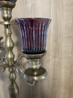 Kerzenglas Glasaufsatz Stella Rot KRÖMER Windlichtaufsatz für Kerzenständer