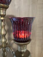 Kerzenglas Glasaufsatz Stella Rot KRÖMER Windlichtaufsatz für Kerzenständer
