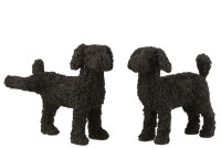 J-Line Hunde Tierfigure Chalet Chic (2er Set)  Schwarz