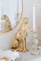 J-Line Edel Leopard Figur Skulptur Sitzend Poly Gold H 37 cm